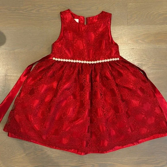 american princess dress red American Princess Girls Size 6 Red Rosette Dress with Sequins